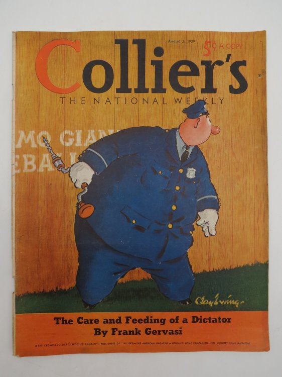 COLLIER'S MAGAZINE AUGUST 5, 1939 (THE CARE AND FEEDING OF A DICTATOR BY FRANK GERVASI)