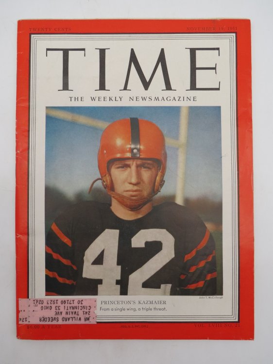TIME MAGAZINE, NOVEMBER 19, 1951 (PRINCETON'S RICHARD KAZMAIER)