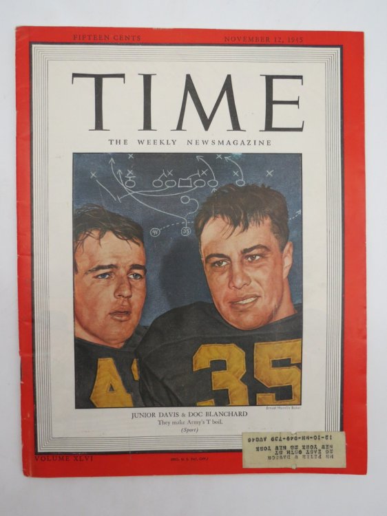 TIME MAGAZINE-NOVEMBER 12, 1945 (JUNIOR DAVIS & DOC BLANCHARD)