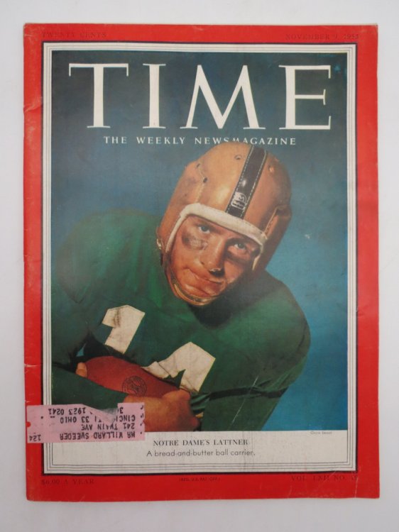 TIME MAGAZINE-NOVEMBER 9, 1953 (NOTRE DAME'S LATTNER)
