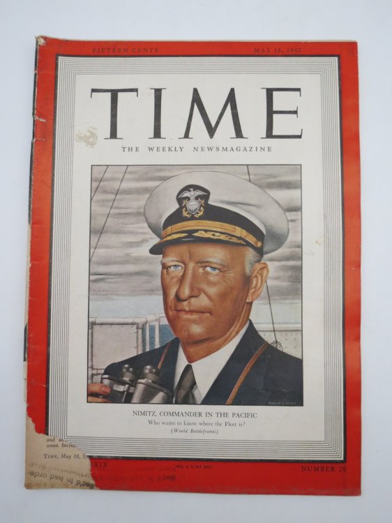 TIME MAGAZINE MAY 18, 1942 (NIMITZ, COMMANDER OF THE PACIFIC COVER)