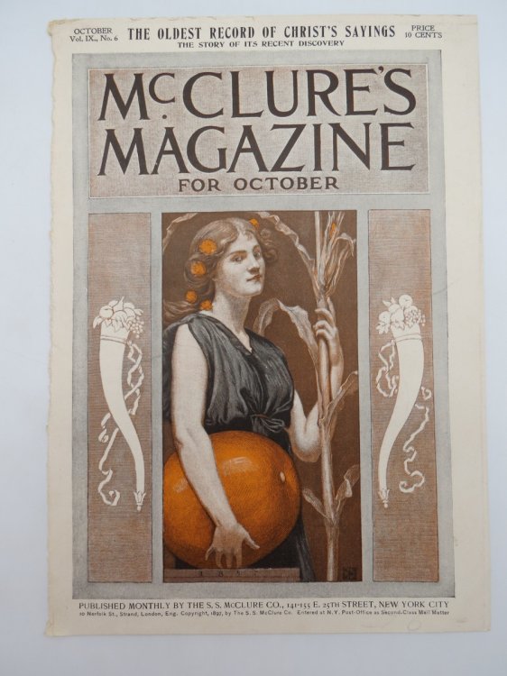KENYON COX MCCLURE'S MAGAZINE COVER OCTOBER 1897ART NOUVEAU
