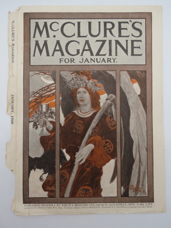 HOWARD PYLE MCCLURE'S MAGAZINE COVER JANUARY 1899 ART NOUVEAU