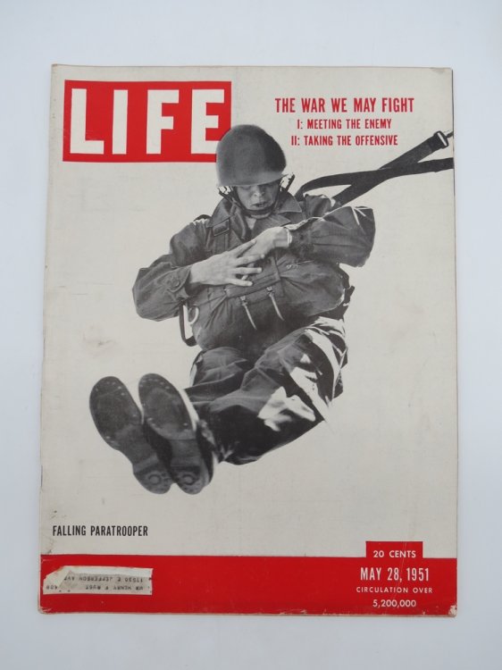 LIFE MAGAZINE, MAY 28, 1951 (FALLING PARATROOPER)