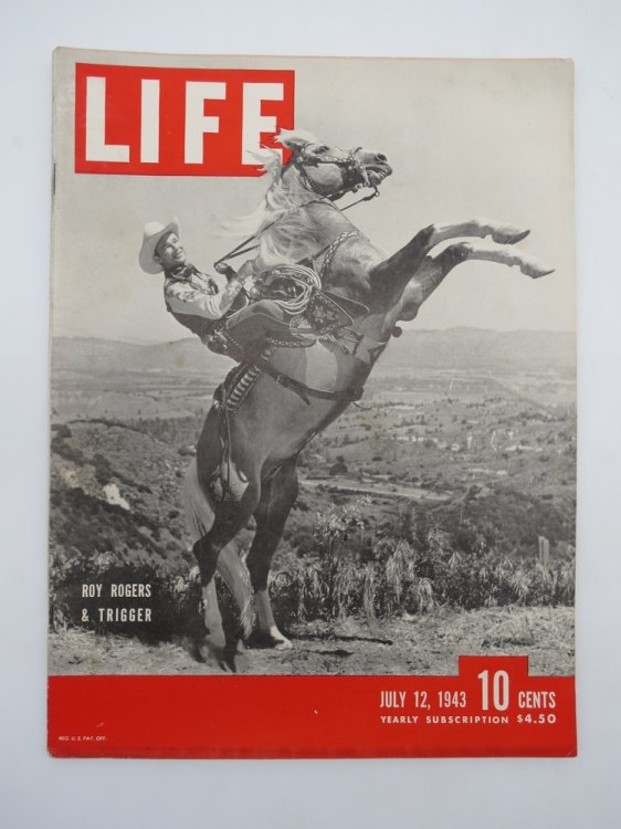 LIFE MAGAZINE JULY 12, 1943 (ROY ROGERS & TRIGGER COVER) ; Roy Rogers & Trigger