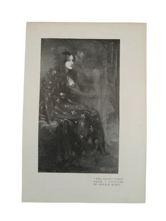 ANTIQUE 1898 PRINT THE SILENT VOICE BY GERALD EDWARD MOIRA