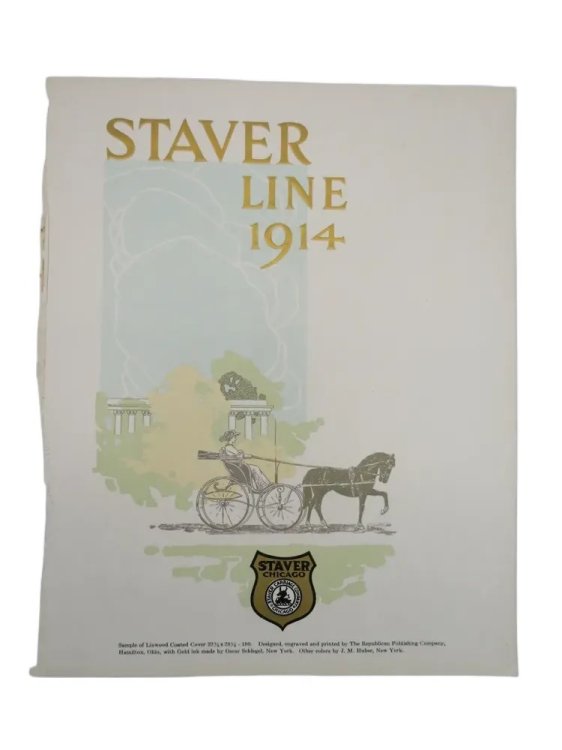 ANTIQUE 1914 STAVER CARRIAGE COMPANY CHICAGO AD PRINT