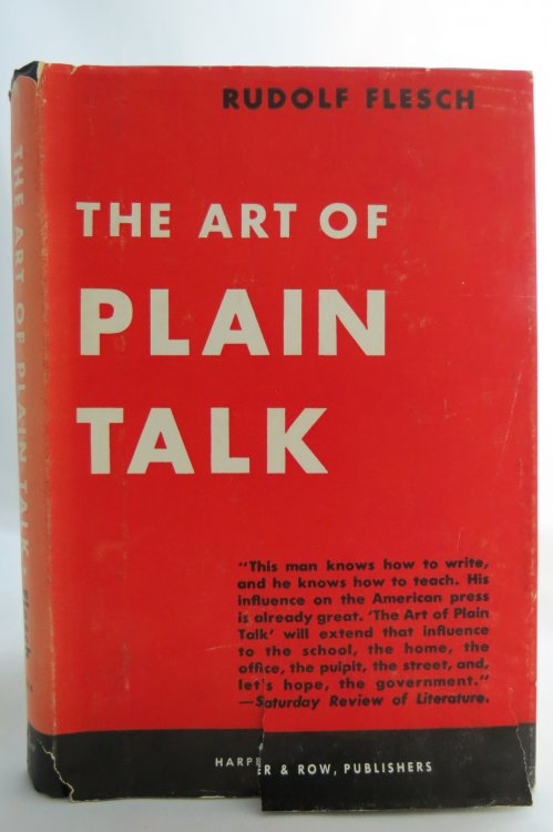 ART OF PLAIN TALK; (DJ protected by a brand new, clear, acid-free mylar cover)
