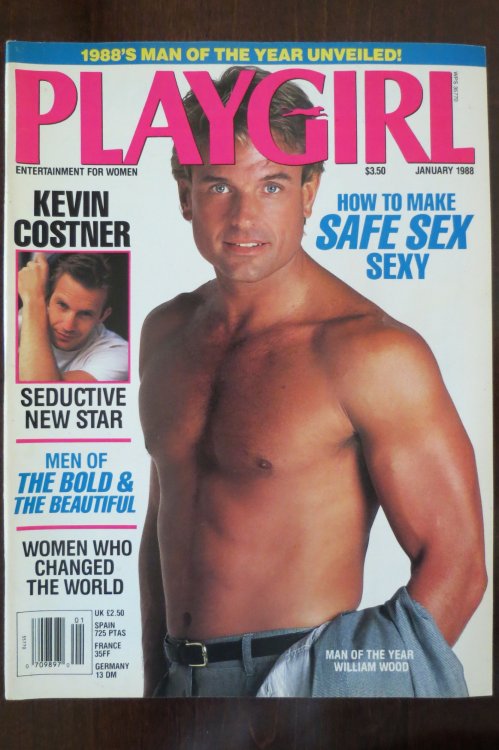 PLAYGIRL MAGAZINE; January 1988 -- Man of the Year, Kevin Costner, Nicolas Cage