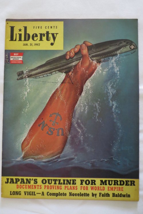 LIBERTY MAGAZINE JANUARY 31, 1942 (BUY UNITED STATES DEFENSE SAVINGS BONDS ON COVER; JAPAN'S OUTLINE FOR MURDER)
