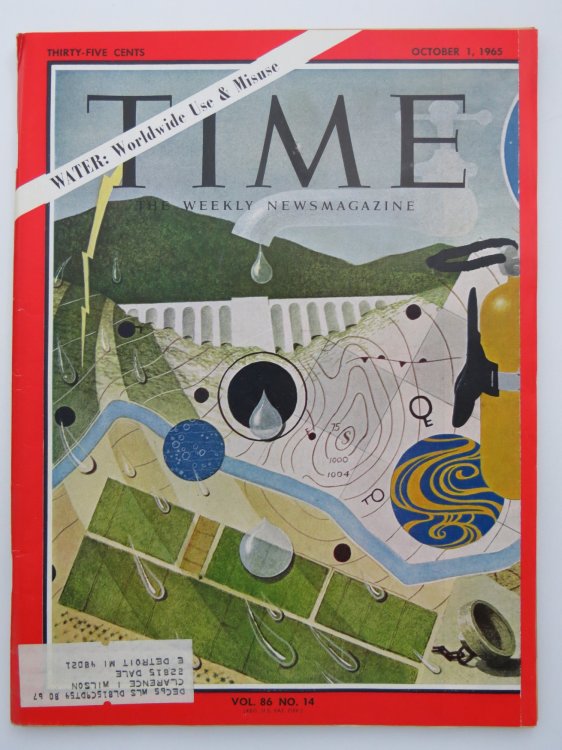 TIME MAGAZINE OCTOBER 1, 1965 (WATER: WORLDWIDE USE & MISUSE) ; Worldwide Use & Misuse