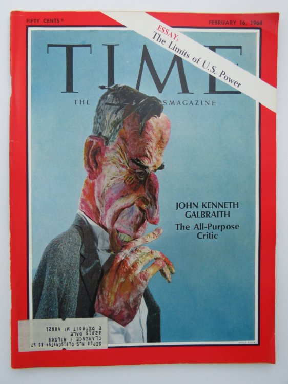 TIME MAGAZINE, FEBRUARY 16, 1968 (JOHN KENNETH GALBRAITH, THE ALL-PURPOSE CRITIC)