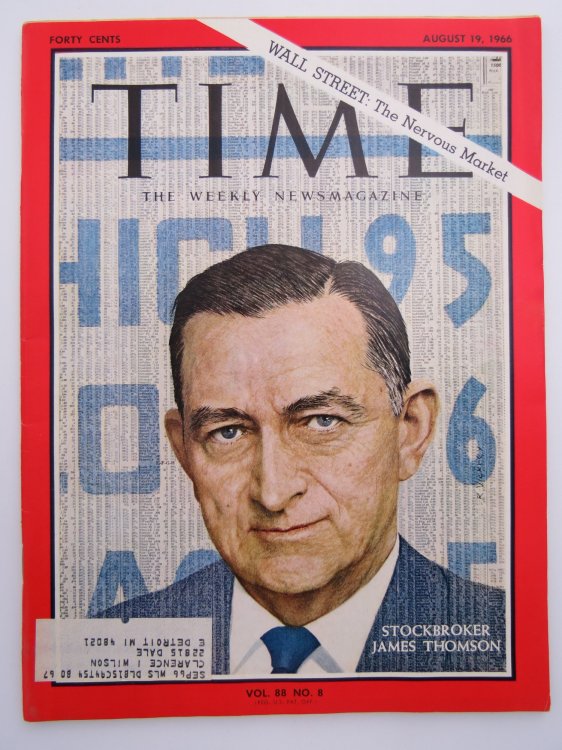TIME MAGAZINE AUGUST 19, 1966 (STOCKBROKER JAMES THOMSON)