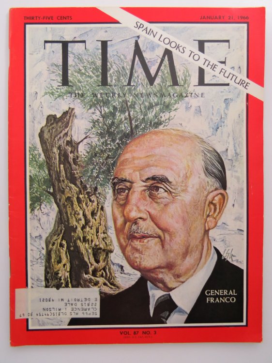 TIME MAGAZINE JANUARY 21, 1966 (GENERAL FRANCO)