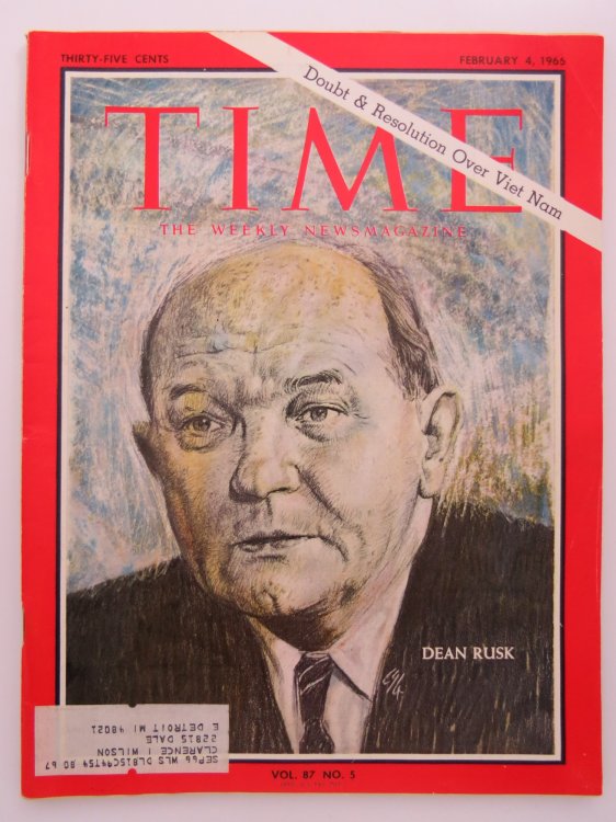 TIME MAGAZINE FEBRUARY 4, 1966 (DEAN RUSK)