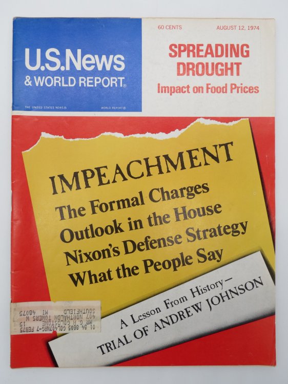 U.S. NEWS & WORLD REPORT MAGAZINE, AUGUST 12, 1974 (IMPEACHMENT NIXON FORMAL CHARGES)