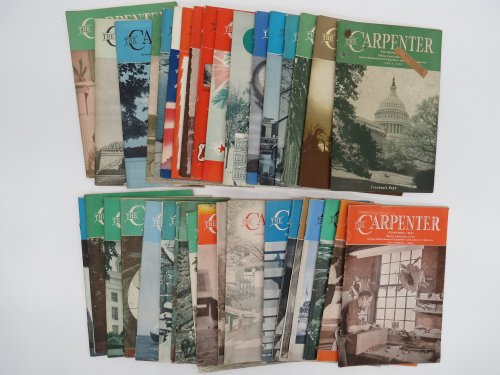 THE CARPENTER MAGAZINE (37 ISSUES FROM 1954 TO 1960) ; Official Publication of the United Brotherhood of Carpenters and Joiners of America