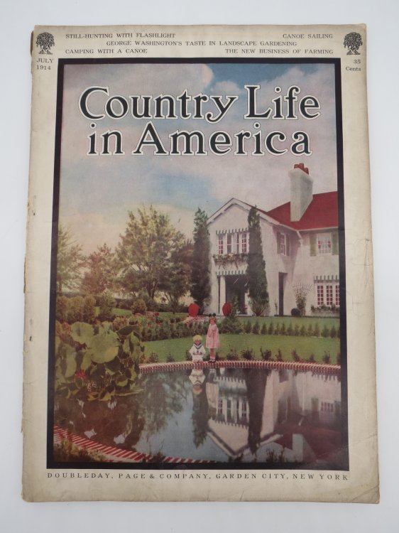 COUNTRY LIFE IN AMERICA MAGAZINE, JULY 1914 (STILL-HUNTING WITH FLASHLIGHT; GEORGE WASHINGTON'S TASTE IN LANDSCAPE GARDENING)