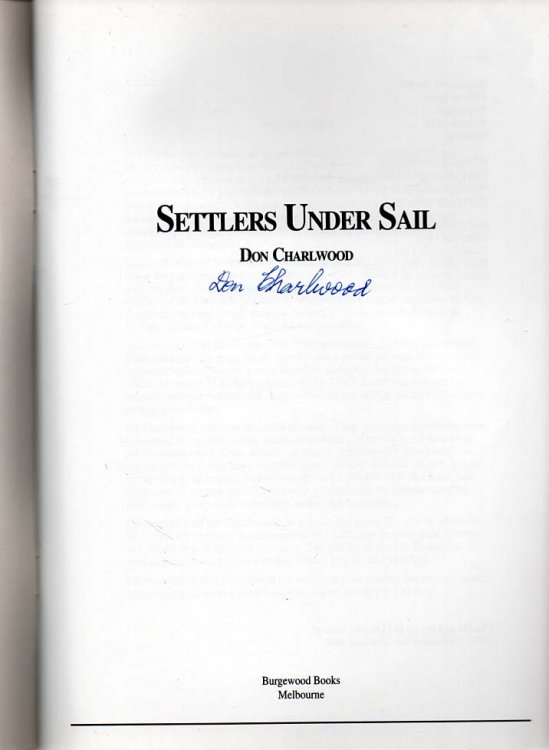 Image for Settlers Under Sail - signed Settlers Under Sail - signed