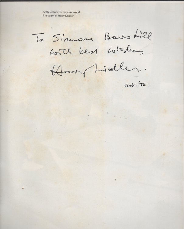 Image for Architecture for the New World - signed The Work of Harry Seidler Architecture for the New World - signed The Work of Harry Seidler