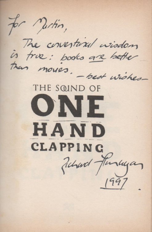Image for The Sound of One Hand Clapping: signed copy The Sound of One Hand Clapping: signed copy