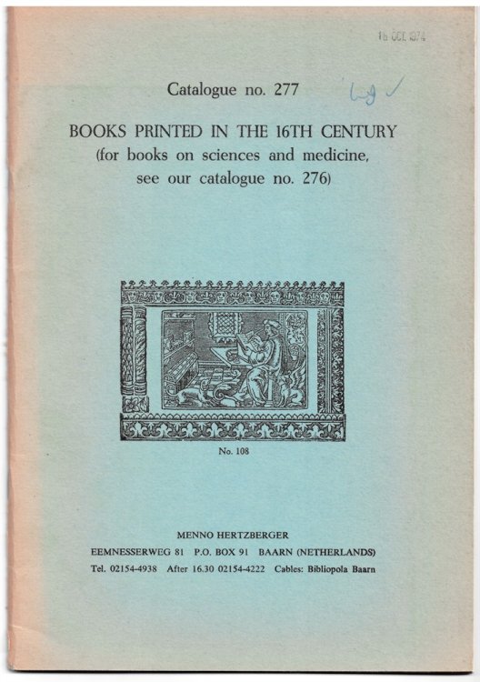 Books Printed in the 16th Century. Catalogue No. 277