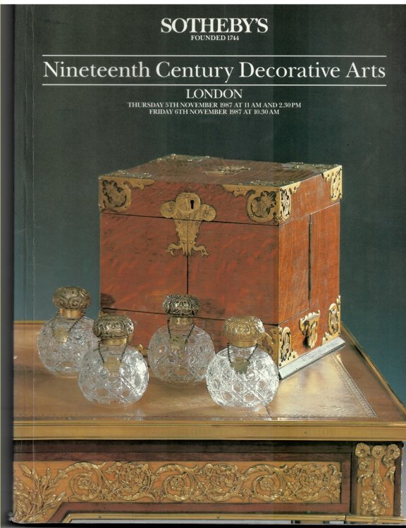 Nineteenth Century Decorative Arts 3 & 6 November 1987. Nineteenth Century Ceramics, Animalier Bronzes and Sculpture, Clocks, Silver, Works of Art and Furniture