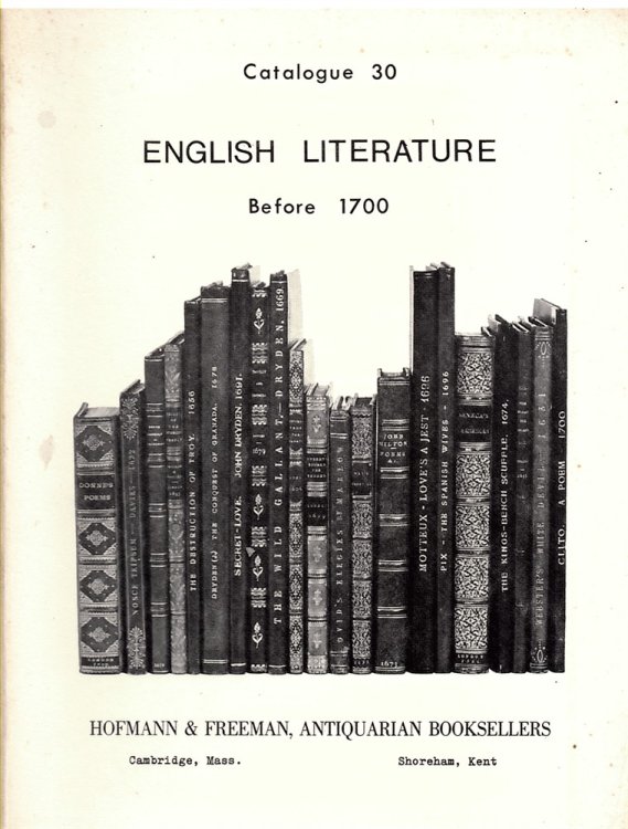 English Literature before 1700. Catalogue 30