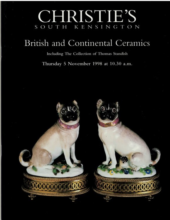British and Continental Ceramics. Including the Collection of Thomas Standish. Christie's South Kensington. Thursday 5 November 1998 POR-8181