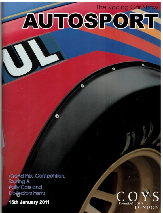 The Racing Car Show. Autosport. Grand Prix, Competition, Touring & Rally Cars and Collectors Items. Saturday 15th January 2011