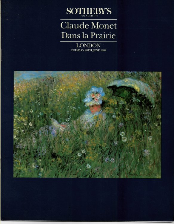 Claude Monet. Dans La Prairie. from the Estate of the Late David David-Weill. London. Tuesday 28th June 1988