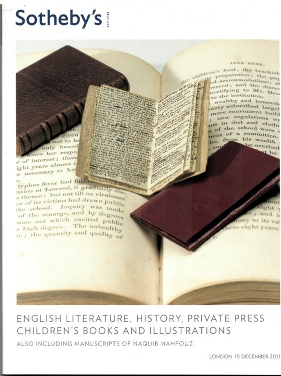 English Literature, History, Private Press, Children's Books and Illustrations. Also Including Manuscripts of Naguib Mahfouz. London 15 December 2011