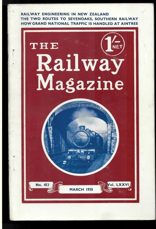Image for The Railway Magazine - No. 453 - March 1935. Vol LXXVI. Railway Engineering in New Zealand, the Two Routes to Sevenoaks Southern Railway, How Grand National Traffic is Handled At Aintree The Railway Magazine - No. 453 - March 1935. Vol LXXVI. Railway Engineering in New Zealand, the Two Routes to Sevenoaks Southern Railway, How Grand National Traffic is Handled At Aintree