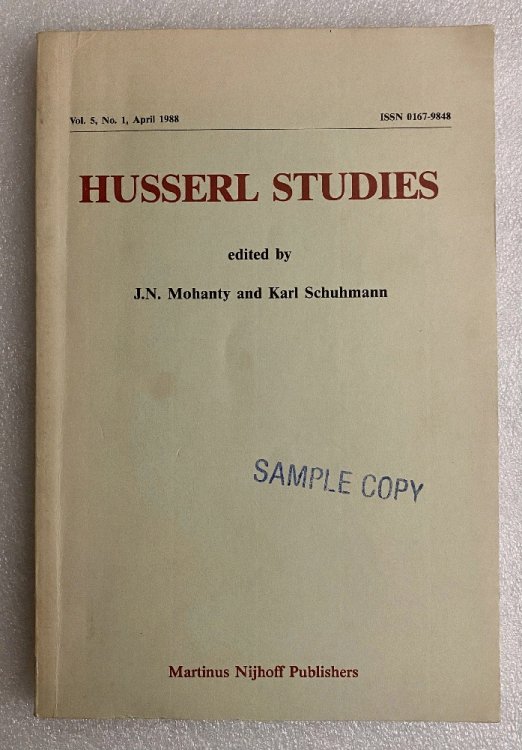 Image for Husserl Studies Vol. 5 No. 1 April 1988 Husserl Studies Vol. 5 No. 1 April 1988