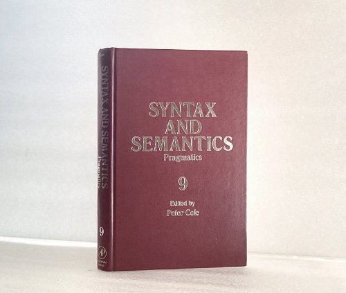 Image for Syntax and Semantics: Pragmatics Syntax and Semantics: Pragmatics