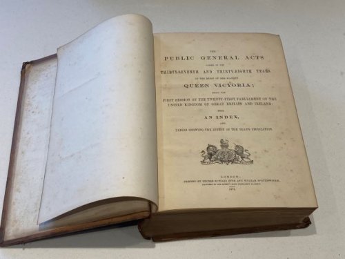 The Public General Statutes passed in the Thirty Seventh and Thirty Eight Years of the Reign of Her Majesty Queen Victoria