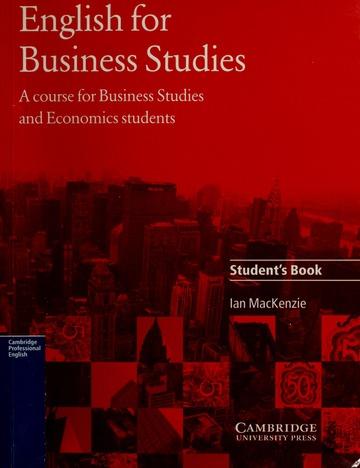 English for Business Studies Audio CD set: A Course for Business Studies an d Economics Students