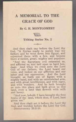 Image for A Memorial to the Grace of God Tithing Series No.2 A Memorial to the Grace of God Tithing Series No.2