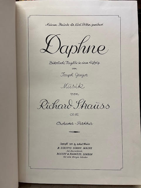 Daphne: Bukolische Tragodie in einem Aufzug (Opus 82)