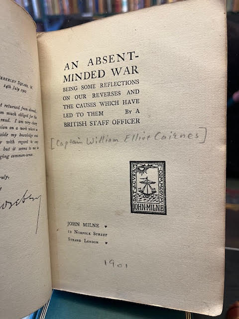 Image for An Absent-Minded War: Being Some Reflections on our Reverses and the Causes which have led to them An Absent-Minded War: Being Some Reflections on our Reverses and the Causes which have led to them