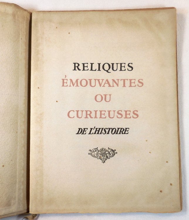 Image for Reliques Emouvantes Ou Curieuses De l'Histoire Reliques Emouvantes Ou Curieuses De l'Histoire
