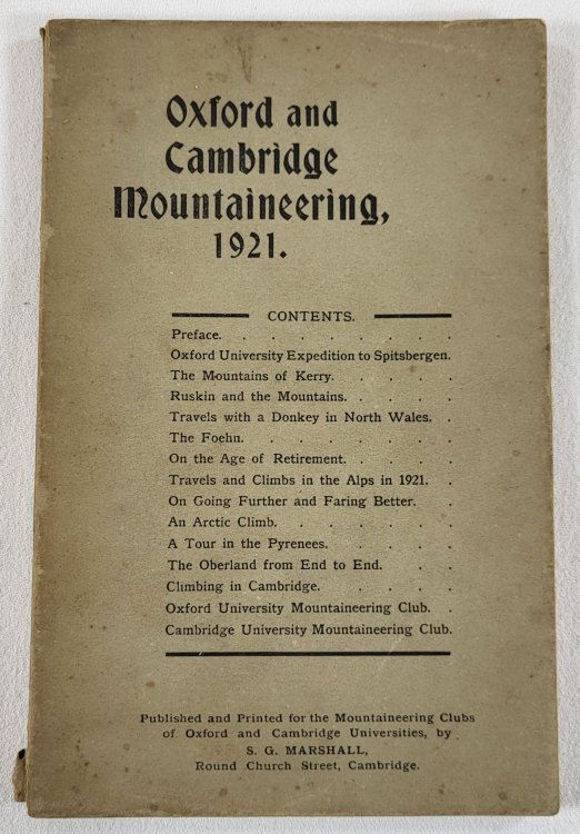 Image for Oxford and Cambridge Mountaineering, 1921 Oxford and Cambridge Mountaineering, 1921