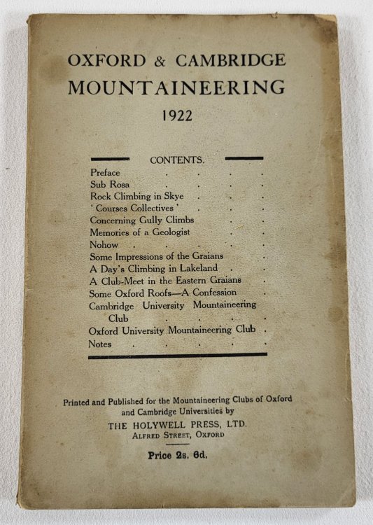 Image for Oxford and Cambridge Mountaineering, 1922 Oxford and Cambridge Mountaineering, 1922