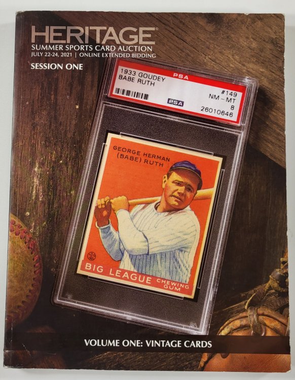 Image for Heritage Summer Sports Card Auction, July 22-24, 2021. Session One Heritage Summer Sports Card Auction, July 22-24, 2021. Session One