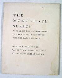 Image for Watertown, Massachusetts : The Monograph Series, Vol. XXIII, No. 3 Watertown, Massachusetts : The Monograph Series, Vol. XXIII, No. 3