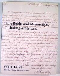 Image for Sotheby's : Fine Books and Manuscripts Including Americana : New York : December 7, 1999 : Sale No. 7994 'PTOLEMY' Sotheby's : Fine Books and Manuscripts Including Americana : New York : December 7, 1999 : Sale No. 7994 'PTOLEMY'