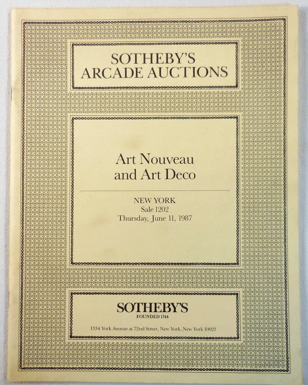 Image for Sotheby's : Art Nouveau and Art Deco : New York : June 11, 1987 : Sale No. 1202 Sotheby's : Art Nouveau and Art Deco : New York : June 11, 1987 : Sale No. 1202