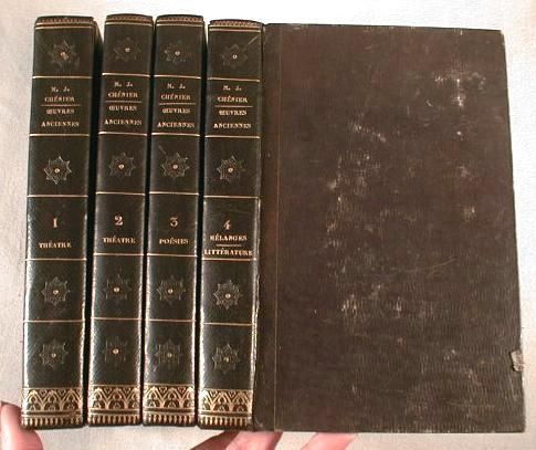 Image for Oeuvres De M. J. Chenier, Membre De L'Institut. Four Volumes Oeuvres De M. J. Chenier, Membre De L'Institut. Four Volumes