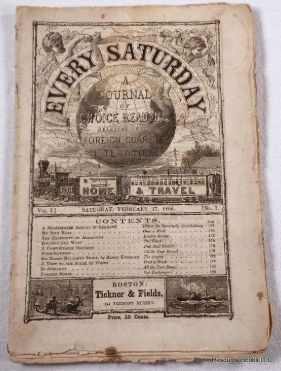 Image for Every Saturday: A Journal of Choice Reading. Vol. I, No. 7 - February 17, 1866 Every Saturday: A Journal of Choice Reading. Vol. I, No. 7 - February 17, 1866