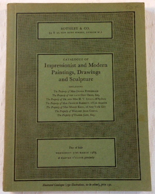 Image for Impressionist and Modern Paintings, Drawings and Sculpture. London: March 31, 1965 Impressionist and Modern Paintings, Drawings and Sculpture. London: March 31, 1965